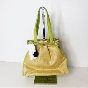 Nancy Gonzalez Crocodile & Snake Skin GreenHandbag